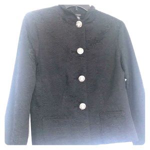 FINAL-Black blazer jacket with rhinestone buttons